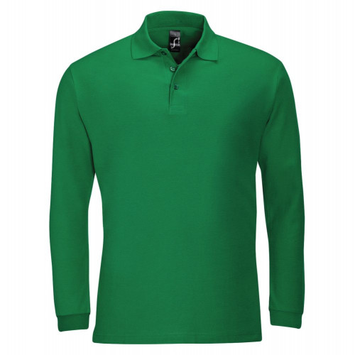 Рубашка поло мужская с длинным рукавом Winter II 210 ярко-зеленая, 11353272 Рубашка поло мужская с длинным рукавом Winter II 210 ярко-зеленая, 11353272