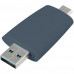 Флешка Pebble Type-C, USB 3.0, серо-синяя, 32 Гб, 11810/42