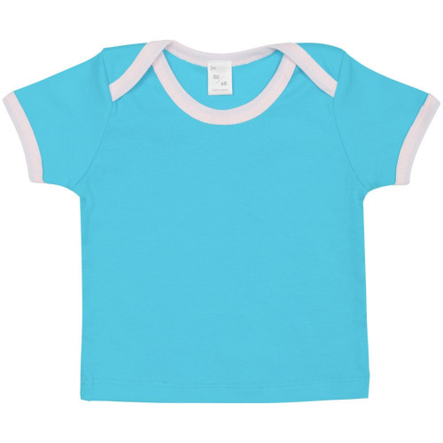 Футболка детская с коротким рукавом Baby Prime, бирюзовая с розовым, 18136/42