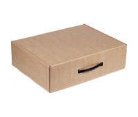 Коробка самосборная Light Case, крафт, с черной ручкой Коробка самосборная Light Case, крафт, с черной ручкой