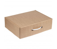 Коробка самосборная Light Case, крафт, с белой ручкой Коробка самосборная Light Case, крафт, с белой ручкой