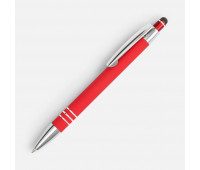 Ручка шариковая Sansen Soft Touch со стилусом, красная