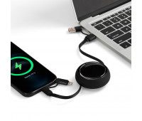 Складной кабель с переходниками pocketCoil, черный