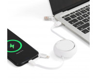 Складной кабель с переходниками pocketCoil, белый