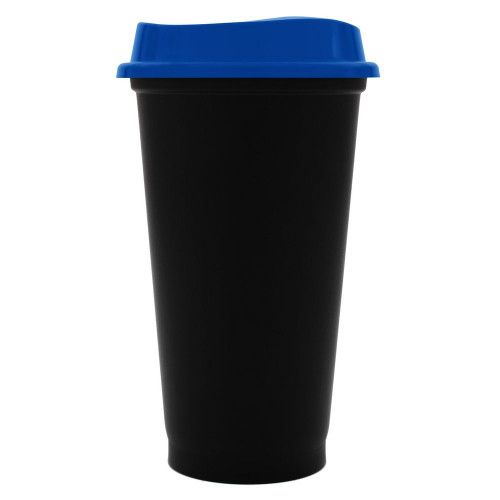 Стакан с крышкой Color Cap Black, черный с синим, 20996/40
