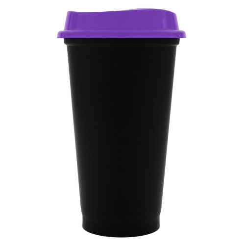 Стакан с крышкой Color Cap Black, черный с фиолетовым, 20996/70 Стакан с крышкой Color Cap Black, черный с фиолетовым, 20996/70