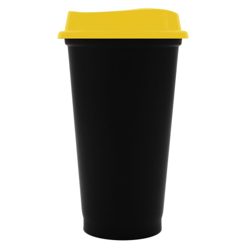 Стакан с крышкой Color Cap Black, черный с желтым, 20996/80 Стакан с крышкой Color Cap Black, черный с желтым, 20996/80