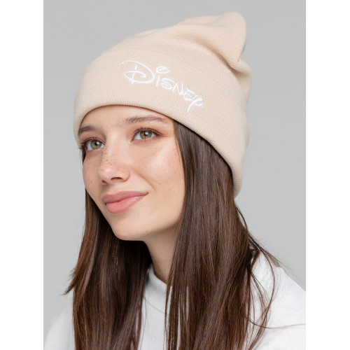 Шапка с вышивкой Disney, бежевая, 44409/11