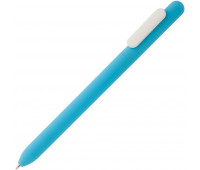 Ручка шариковая Slider Soft Touch, голубая с белым
