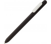 Ручка шариковая Slider Soft Touch, черная с белым