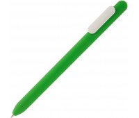 Ручка шариковая Slider Soft Touch, зеленая с белым