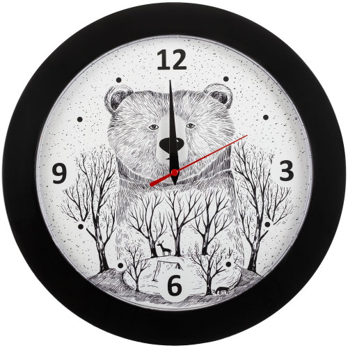 Часы настенные Bear, черные, 70747/30 Часы настенные Bear, черные, 70747/30