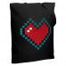 Холщовая сумка Pixel Heart, черная, 70862/30 Холщовая сумка Pixel Heart, черная, 70862/30