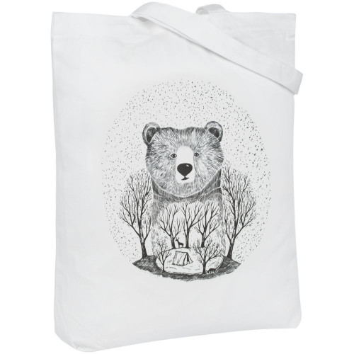 Холщовая сумка Bear, молочно-белая, 70871/61 Холщовая сумка Bear, молочно-белая, 70871/61