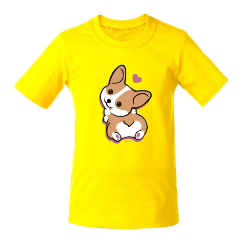 Футболка детская Little Corgi, желтая, 70985/80 Футболка детская Little Corgi, желтая, 70985/80