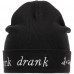 Шапка с вышивкой Drunk, черная, 71186/01 Шапка с вышивкой Drunk, черная, 71186/01
