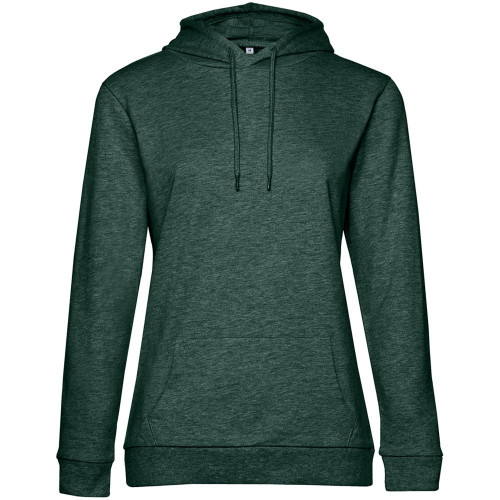 Толстовка с капюшоном женская Hoodie, темно-зеленый меланж, WW04W618 Толстовка с капюшоном женская Hoodie, темно-зеленый меланж, WW04W618