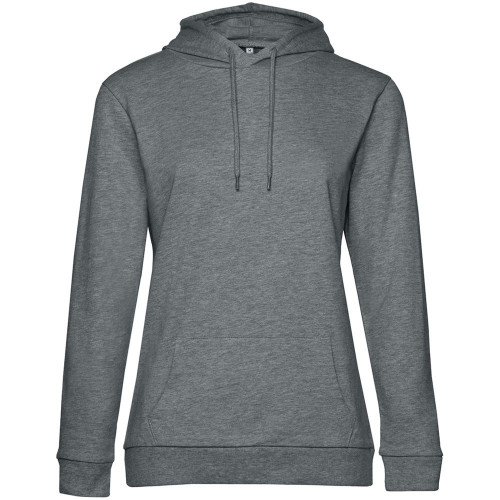 Толстовка с капюшоном женская Hoodie, темно-серый меланж, WW04W623 Толстовка с капюшоном женская Hoodie, темно-серый меланж, WW04W623